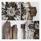 BC Home Decor Angel Wings Wall Cross -  Rustic Decor Style