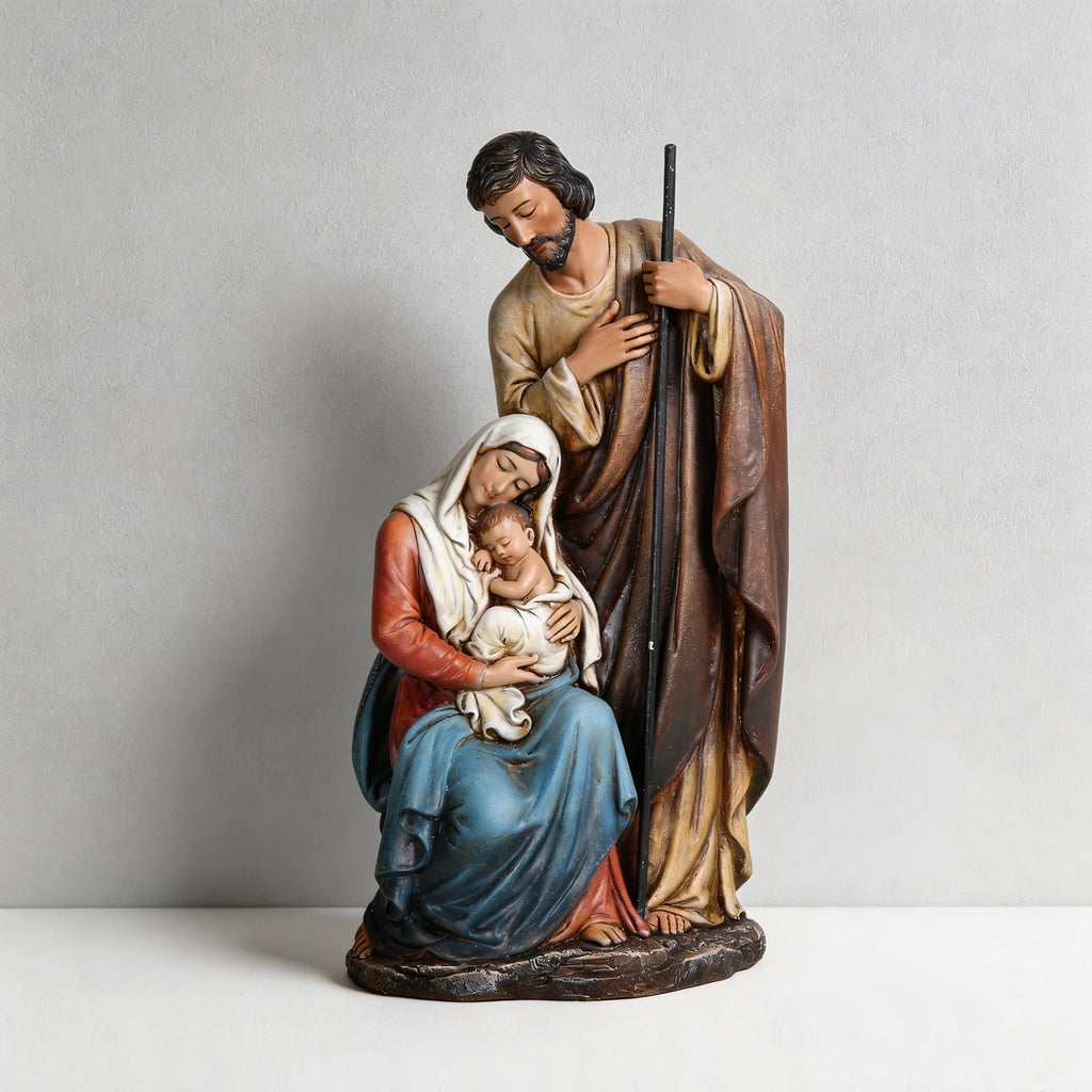 BC Katholische Statue der Heiligen Familie-Krippenskulptur