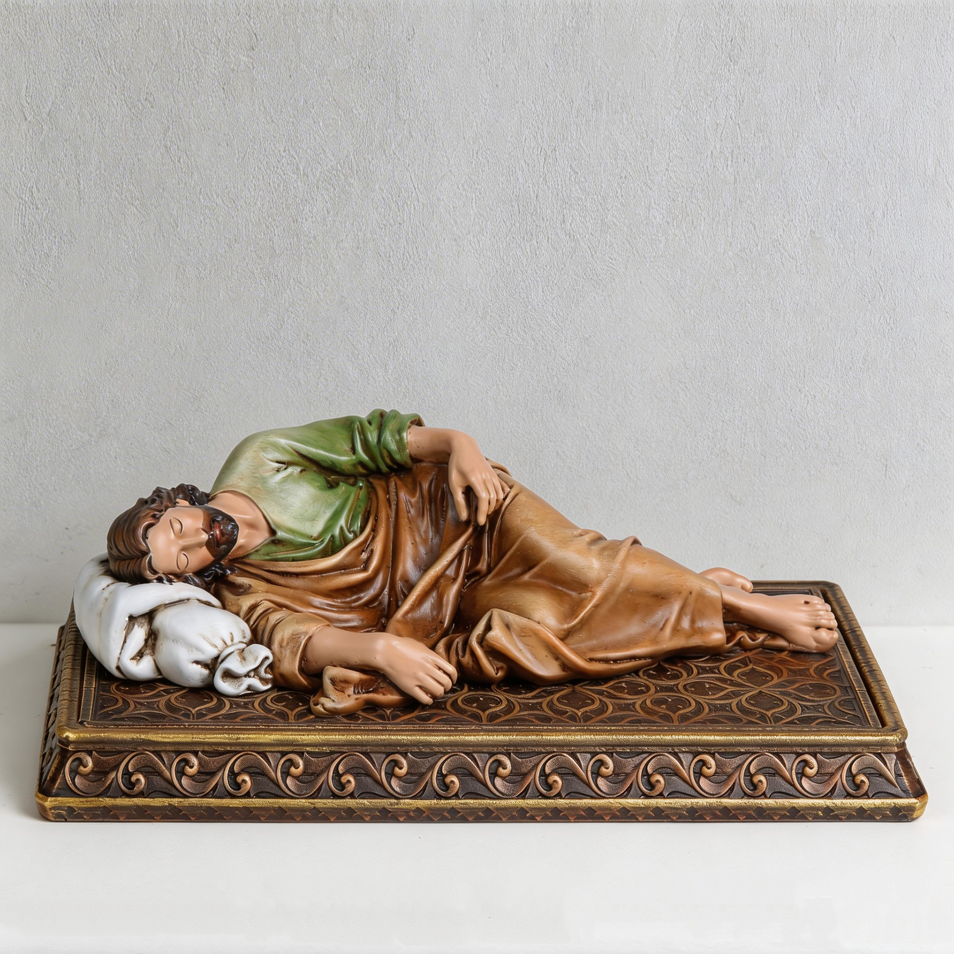 BC Catholic Sleeping St.Joseph Statue-with Case Base
