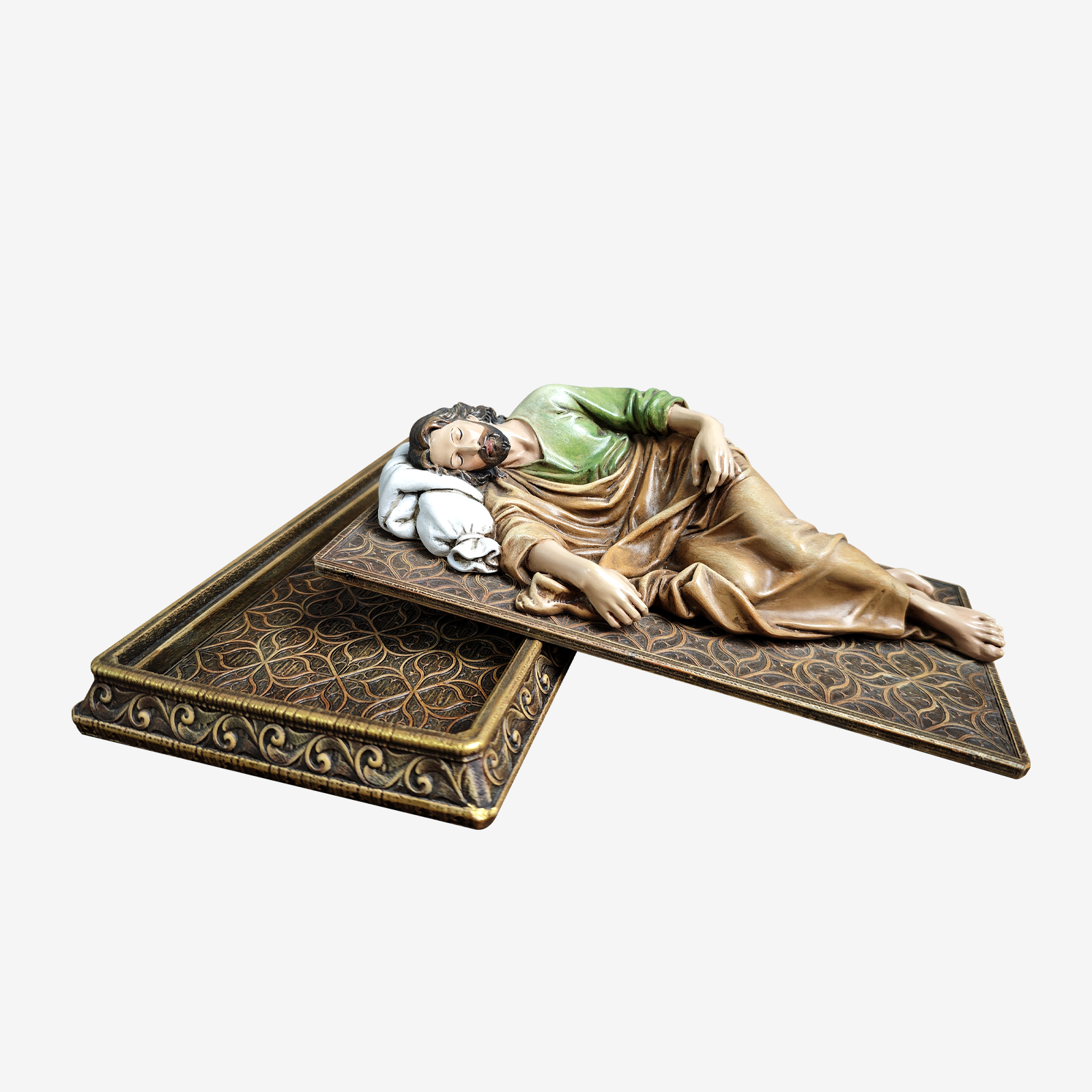 BC Catholic Sleeping St.Joseph Statue-with Case Base