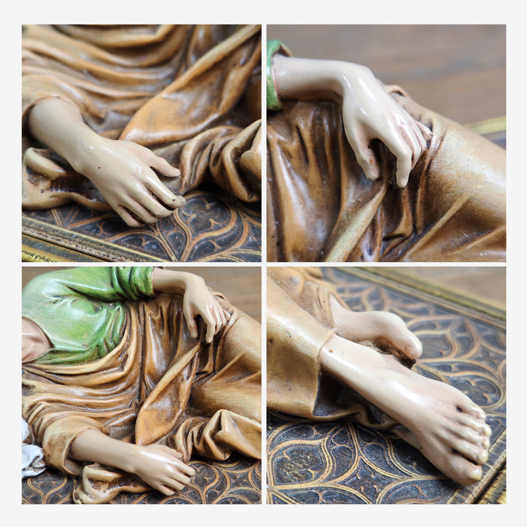 BC Catholic Sleeping St.Joseph Statue-with Case Base