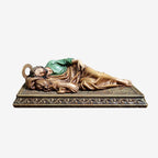 BC Catholic Sleeping St.Joseph Statue-with Case Base&Metal Halo