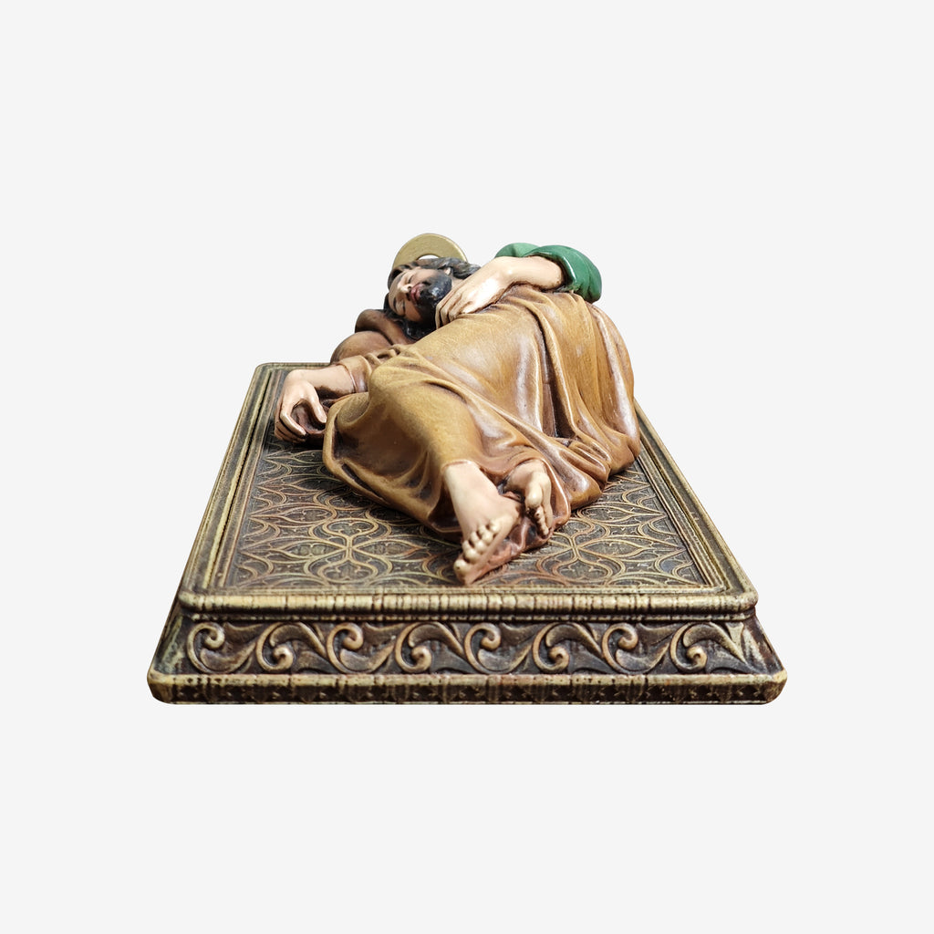BC Catholic Sleeping St.Joseph Statue-with Case Base&Metal Halo