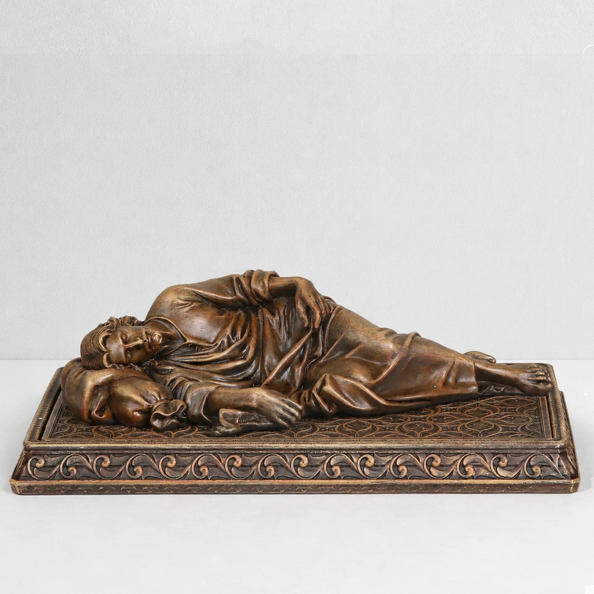 BC Catholic Sleeping St.Joseph Statue-with Case Base