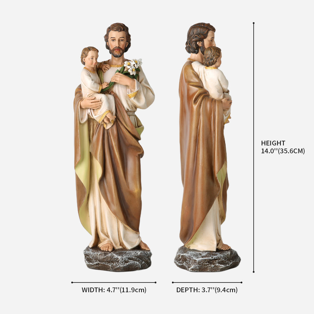 BC Catholic St. Joseph with Child Jesus Statue-Inspirational decor
