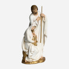 BC Catholic White & Gold Holy Family Statue-Nativity Scene Sculpture