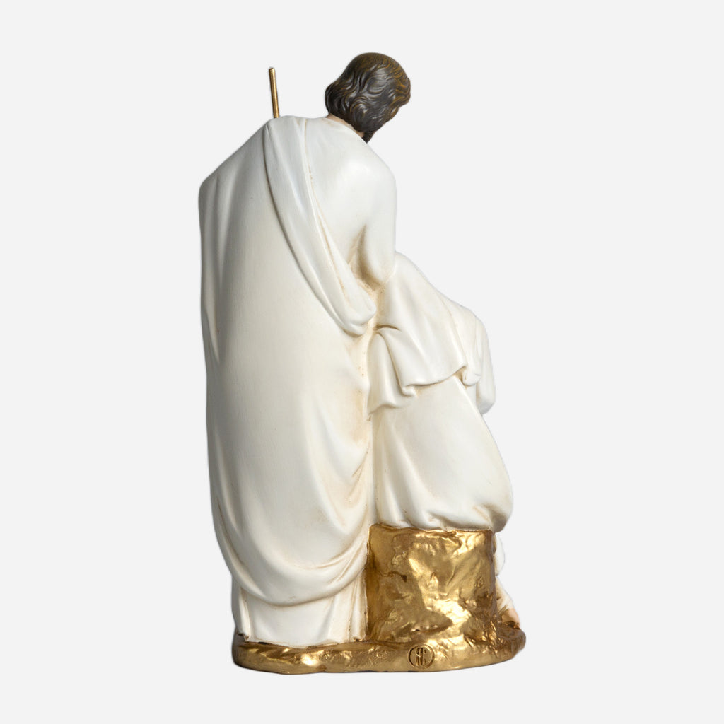 BC Catholic White & Gold Holy Family Statue-Nativity Scene Sculpture
