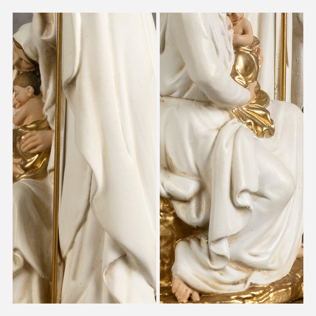 BC Catholic White & Gold Holy Family Statue-Nativity Scene Sculpture