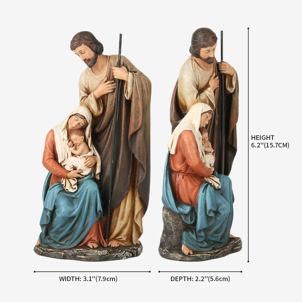 BC Katholische Statue der Heiligen Familie-Krippenskulptur
