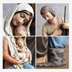 BC Katholische Statue der Heiligen Familie-Krippenskulptur