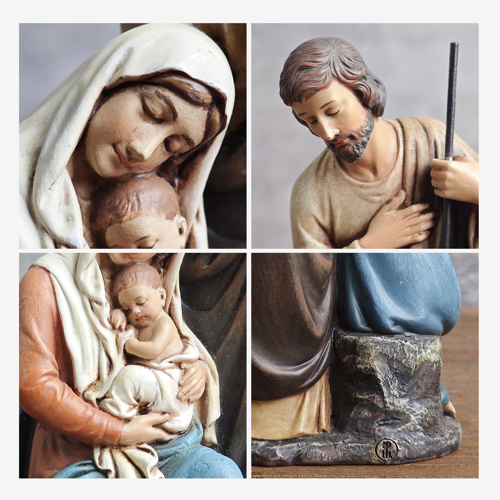 BC Katholische Statue der Heiligen Familie-Krippenskulptur
