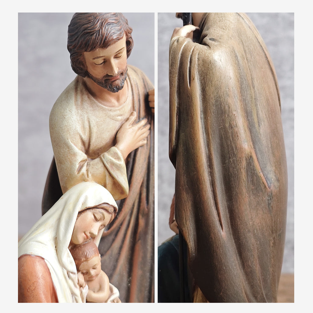 BC Katholische Statue der Heiligen Familie-Krippenskulptur