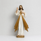 BC Catholic White & Gold Divine Mercy Statue-Renaissance