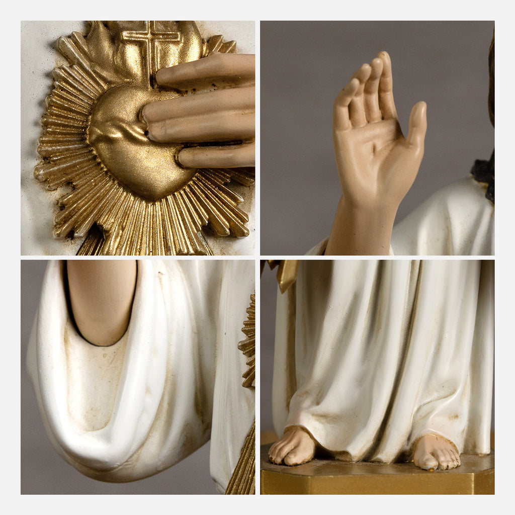 BC Catholic White & Gold Divine Mercy Statue-Renaissance