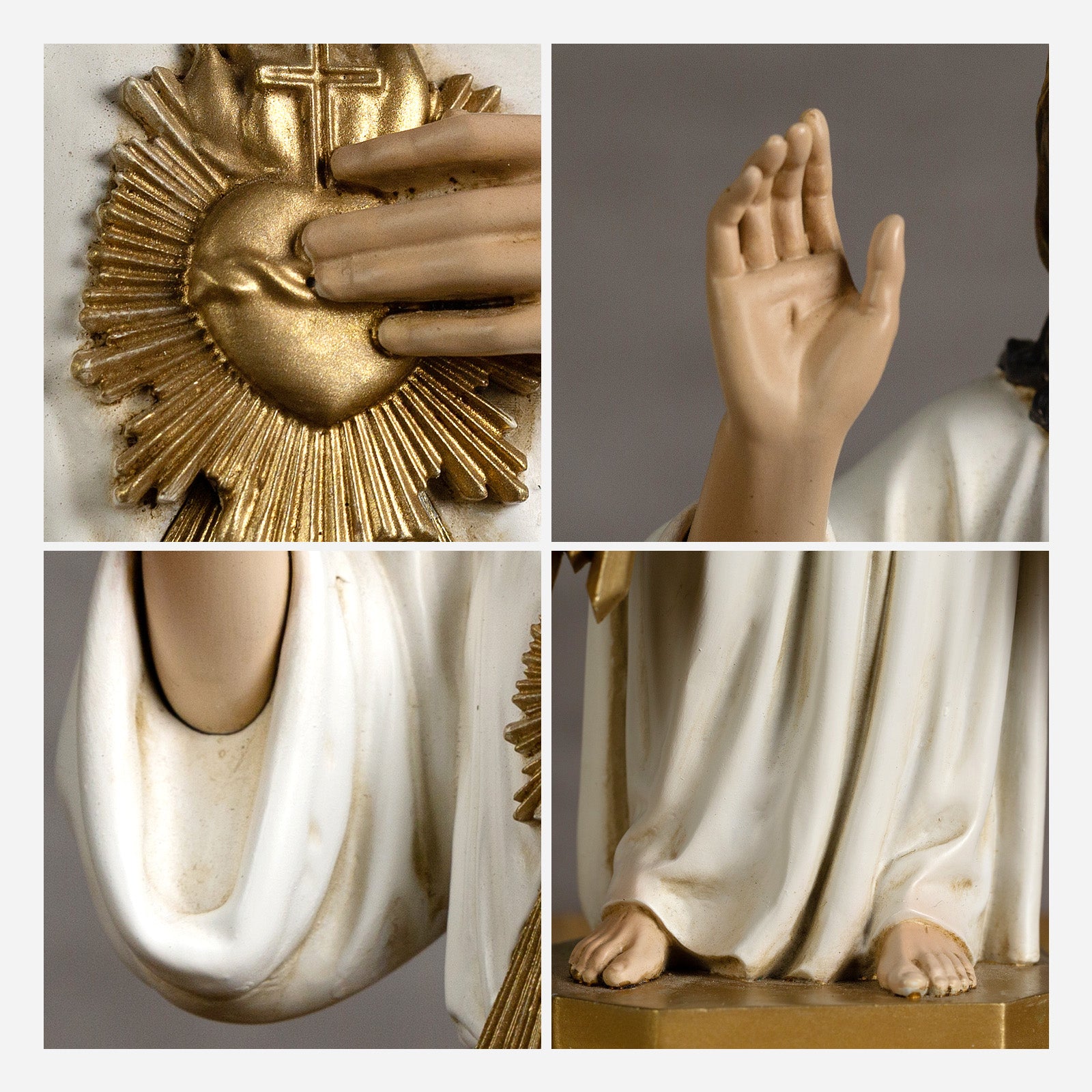 BC Catholic White & Gold Divine Mercy Statue-Renaissance