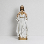 BC Catholic White & Gold Sacred Heart of Jesus Statue-Inspirational decor