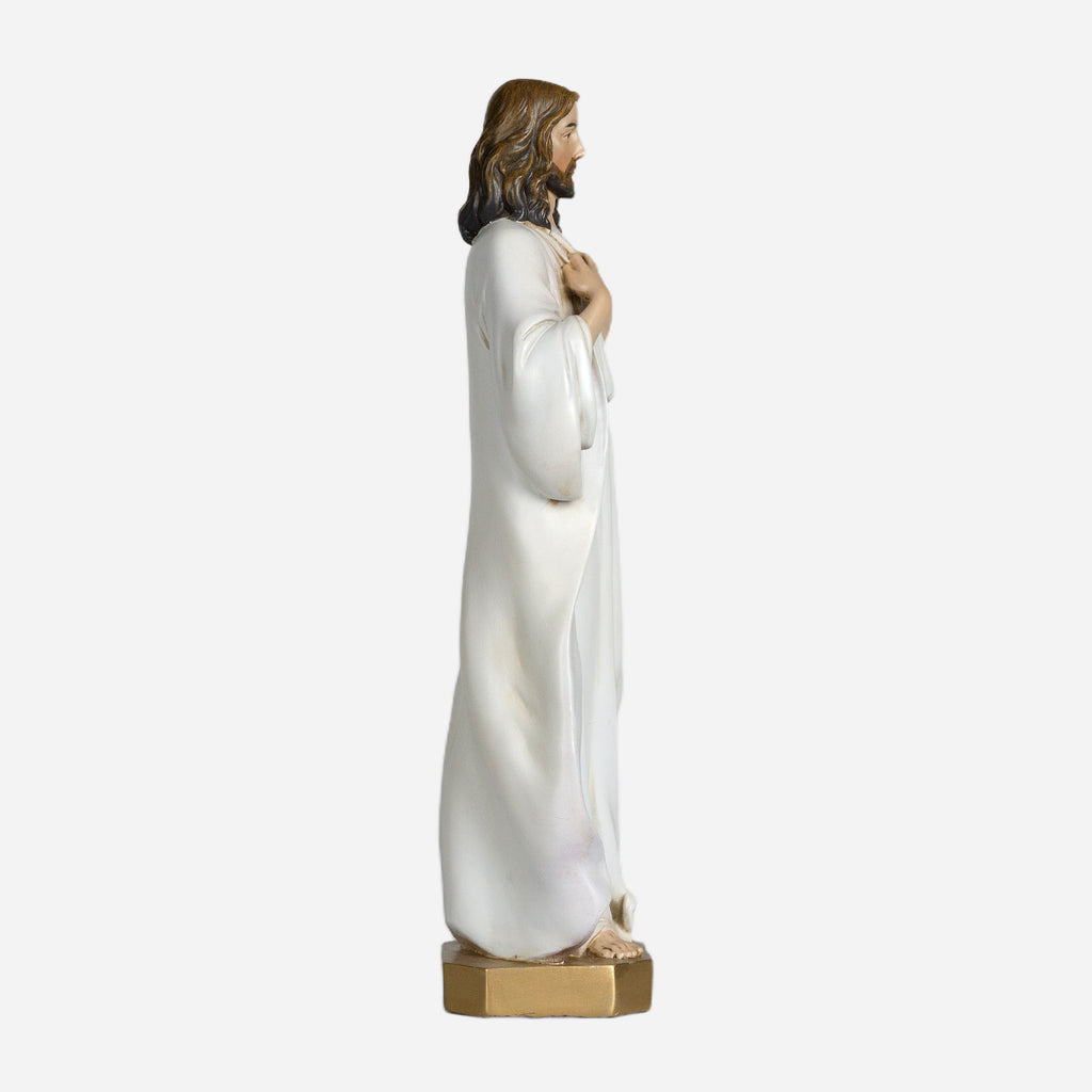 BC Catholic White & Gold Sacred Heart of Jesus Statue-Inspirational decor