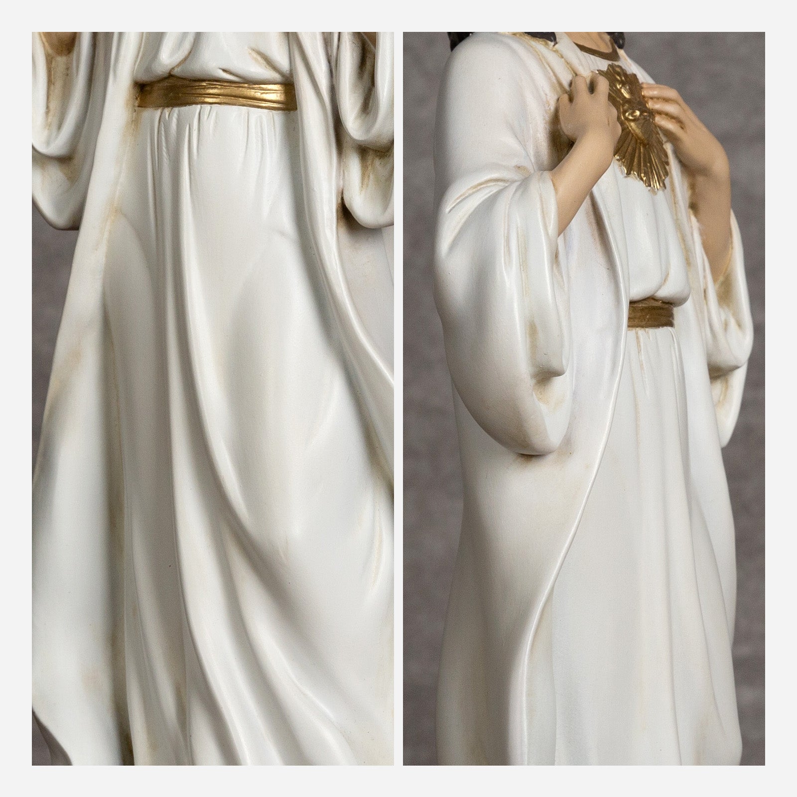 BC Catholic White & Gold Sacred Heart of Jesus Statue-Inspirational decor