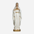 BC Catholic White & Gold Immaculate Heart of Mary Statue-Renaissance