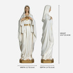 BC Catholic White & Gold Immaculate Heart of Mary Statue-Renaissance