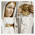 BC Catholic White & Gold Immaculate Heart of Mary Statue-Renaissance