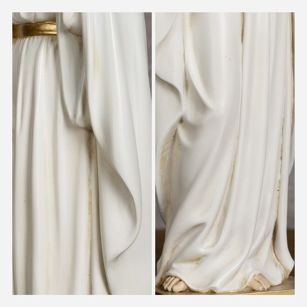BC Catholic White & Gold Immaculate Heart of Mary Statue-Renaissance