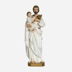 BC Catholic White & Gold St. Joseph with Child Jesus Statue-Inspirational decor