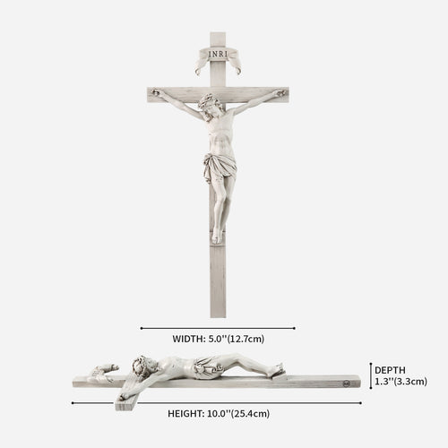 BC Catholic Grey White Wall Crucifix-Inspirational decor