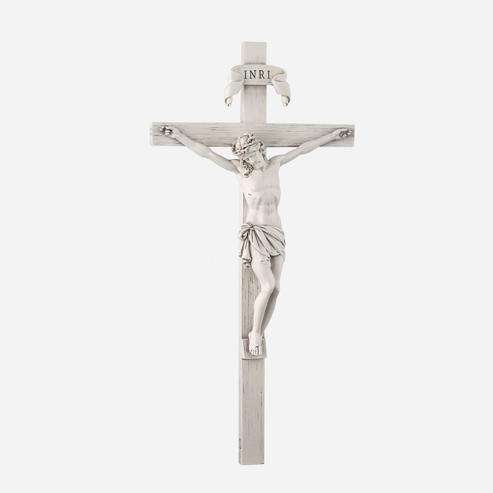 BC Catholic Grey White Wall Crucifix-Inspirational decor