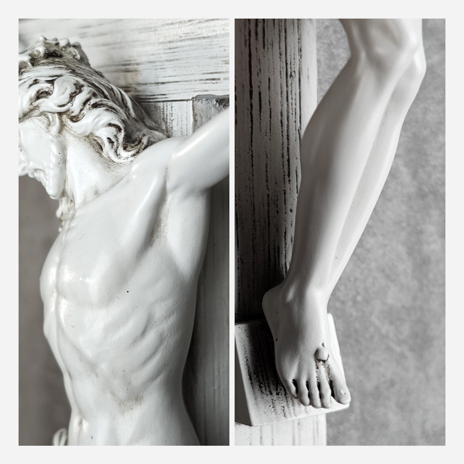 BC Catholic Grey White Wall Crucifix-Inspirational decor