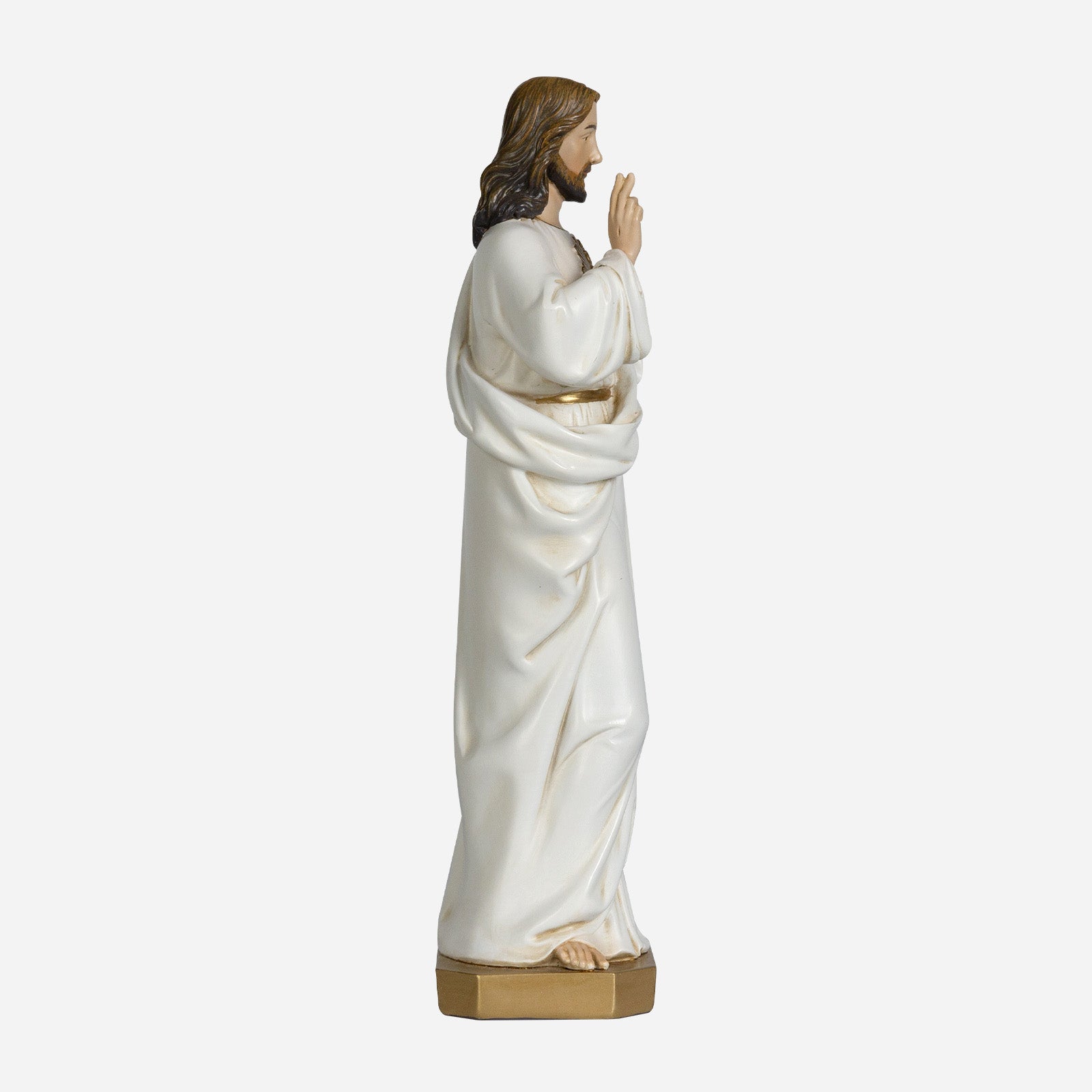 BC Catholic White & Gold Sacred Heart of Jesus Statue-Renaissance