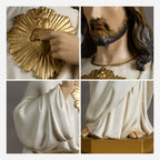 BC Catholic White & Gold Sacred Heart of Jesus Statue-Renaissance