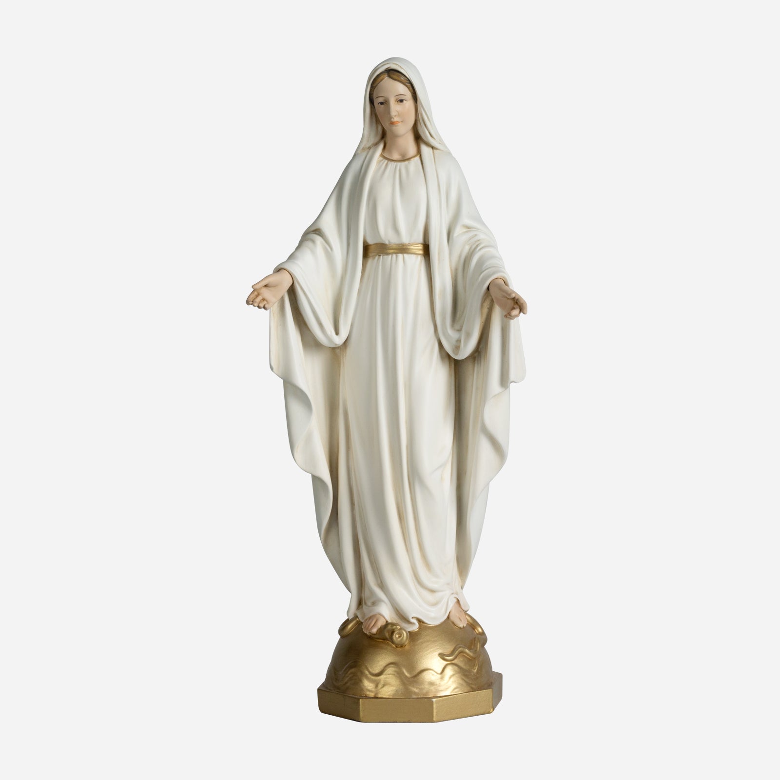 BC Catholic White & Gold Our Lady of Grace Statue-Renaissance