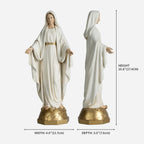 BC Catholic White & Gold Our Lady of Grace Statue-Renaissance