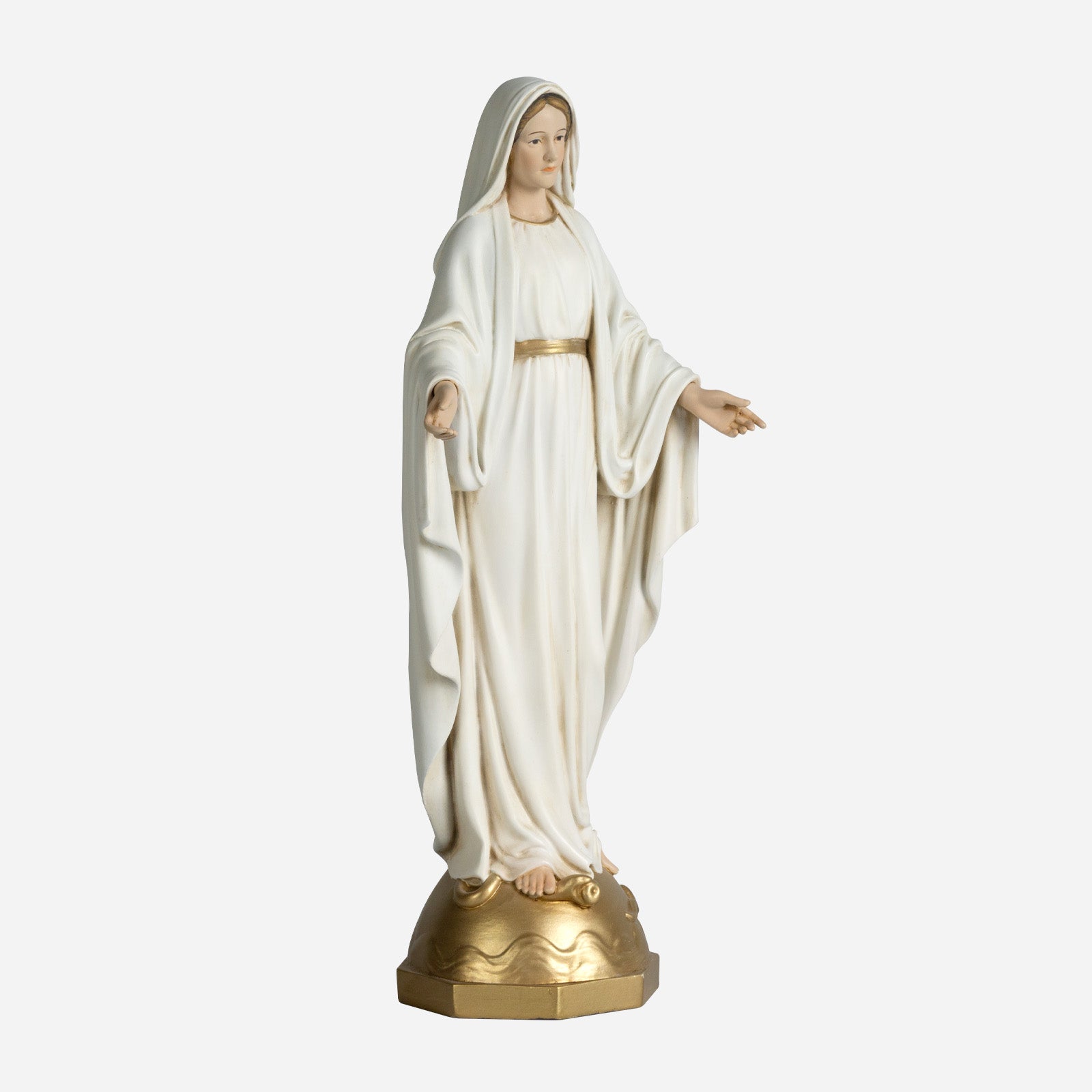 BC Catholic White & Gold Our Lady of Grace Statue-Renaissance