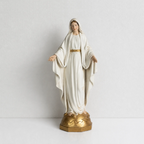 BC Catholic White & Gold Our Lady of Grace Statue-Renaissance