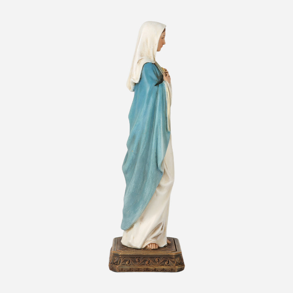 BC Catholic Immaculate Heart Mary Statue-with Case Base