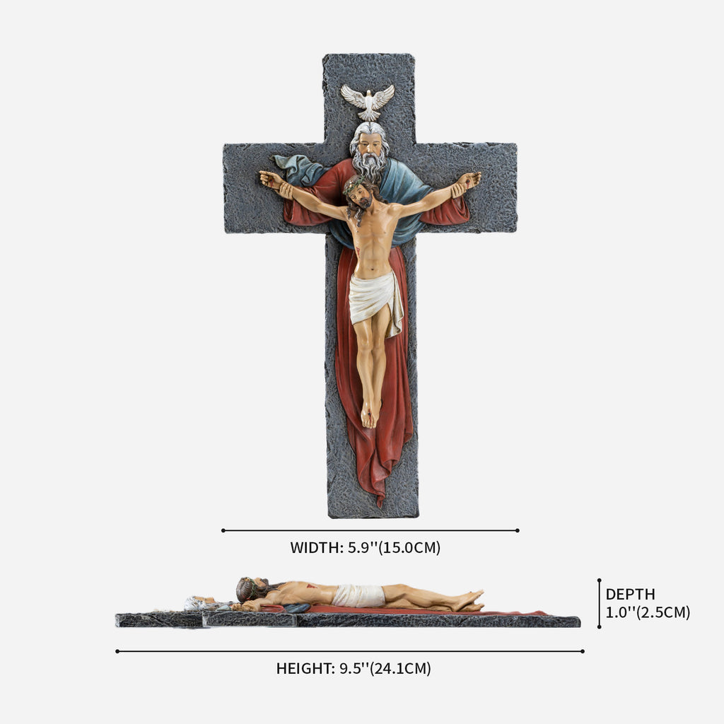 BC Catholic Holy Trinity  Wall Crucifix-Renaissance