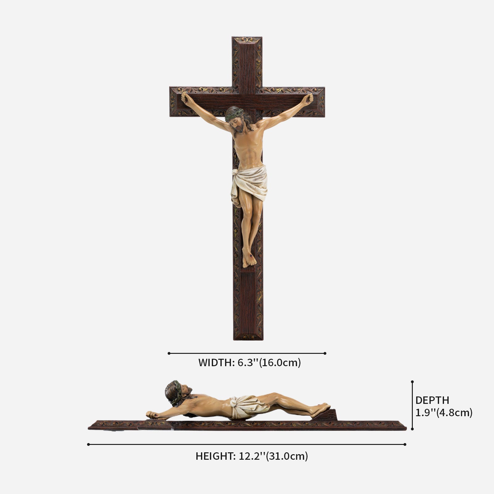 BC Catholic Crucifix Wall Cross-Renaissance