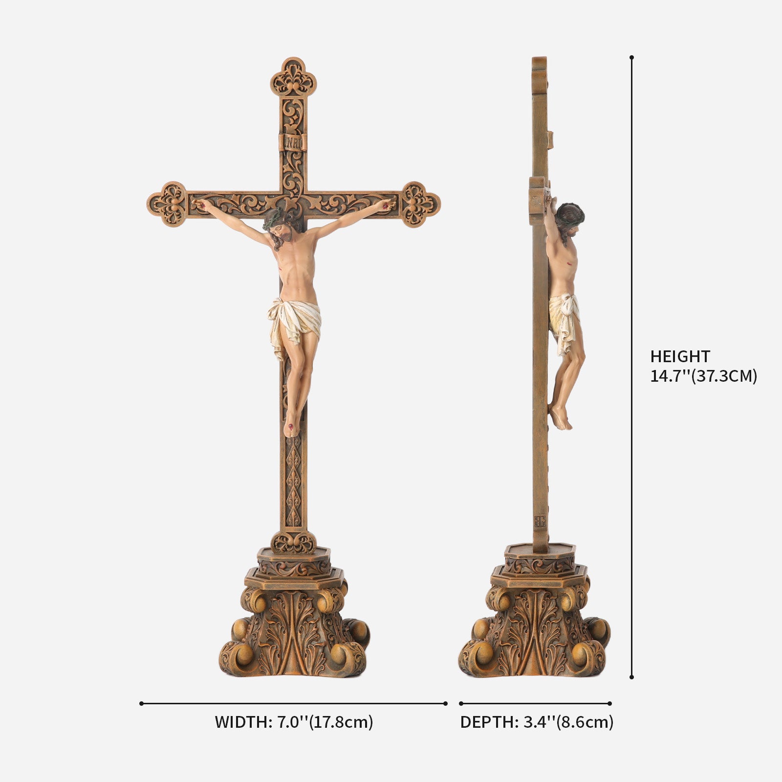BC Catholic Standing Crucifix for Altar-Renaissance