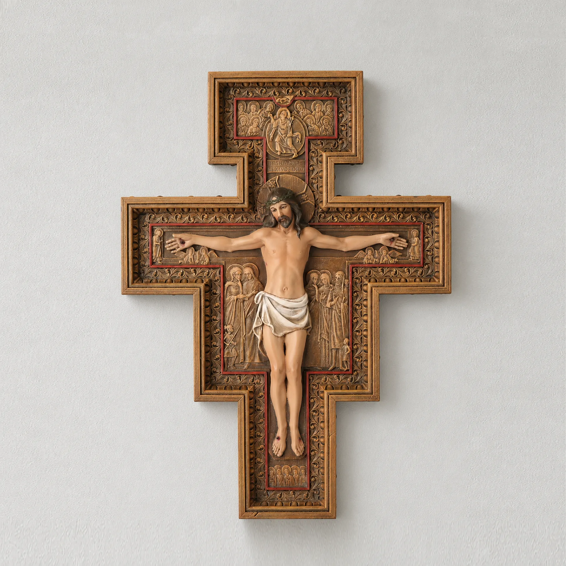 BC Catholic San Damiano Wall Crucifix-Renaissance
