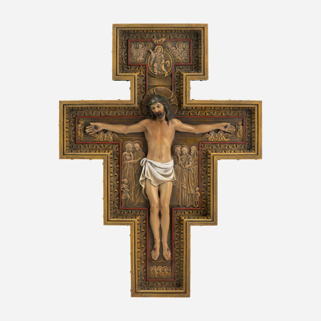 BC Catholic San Damiano Wall Crucifix-Renaissance