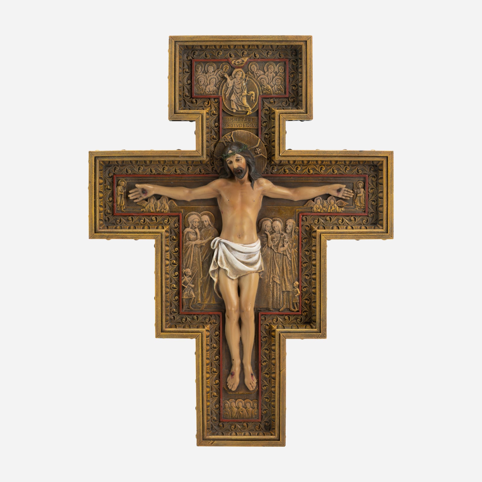 BC Catholic San Damiano Wall Crucifix-Renaissance