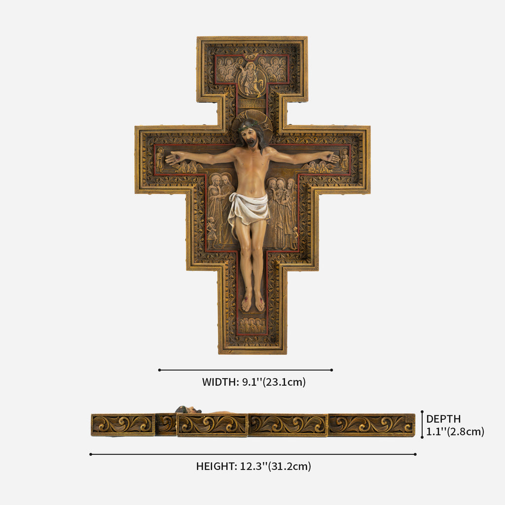 BC Catholic San Damiano Wall Crucifix-Renaissance