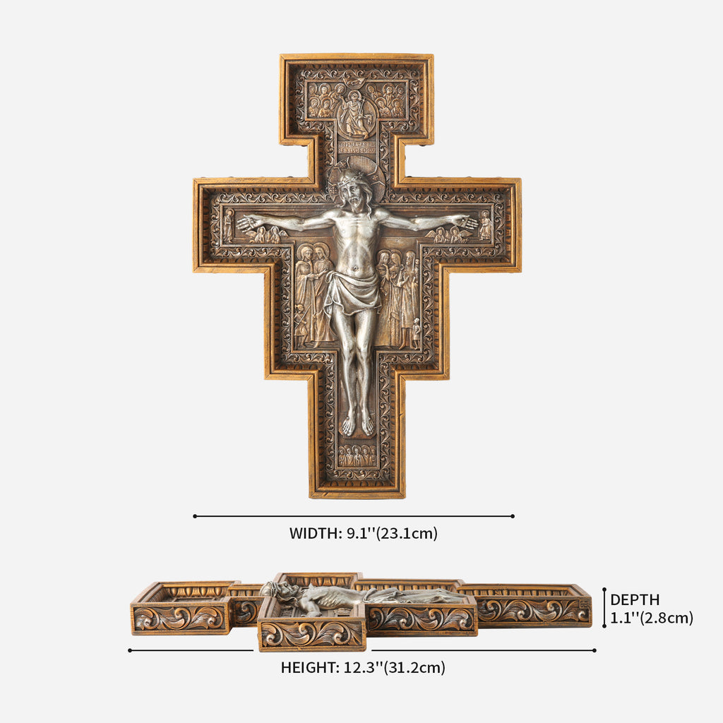BC Catholic San Damiano Wall Crucifix-Renaissance