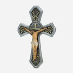 BC Catholic Saint Benedict Ornate Wall Crucifix-Renaissance