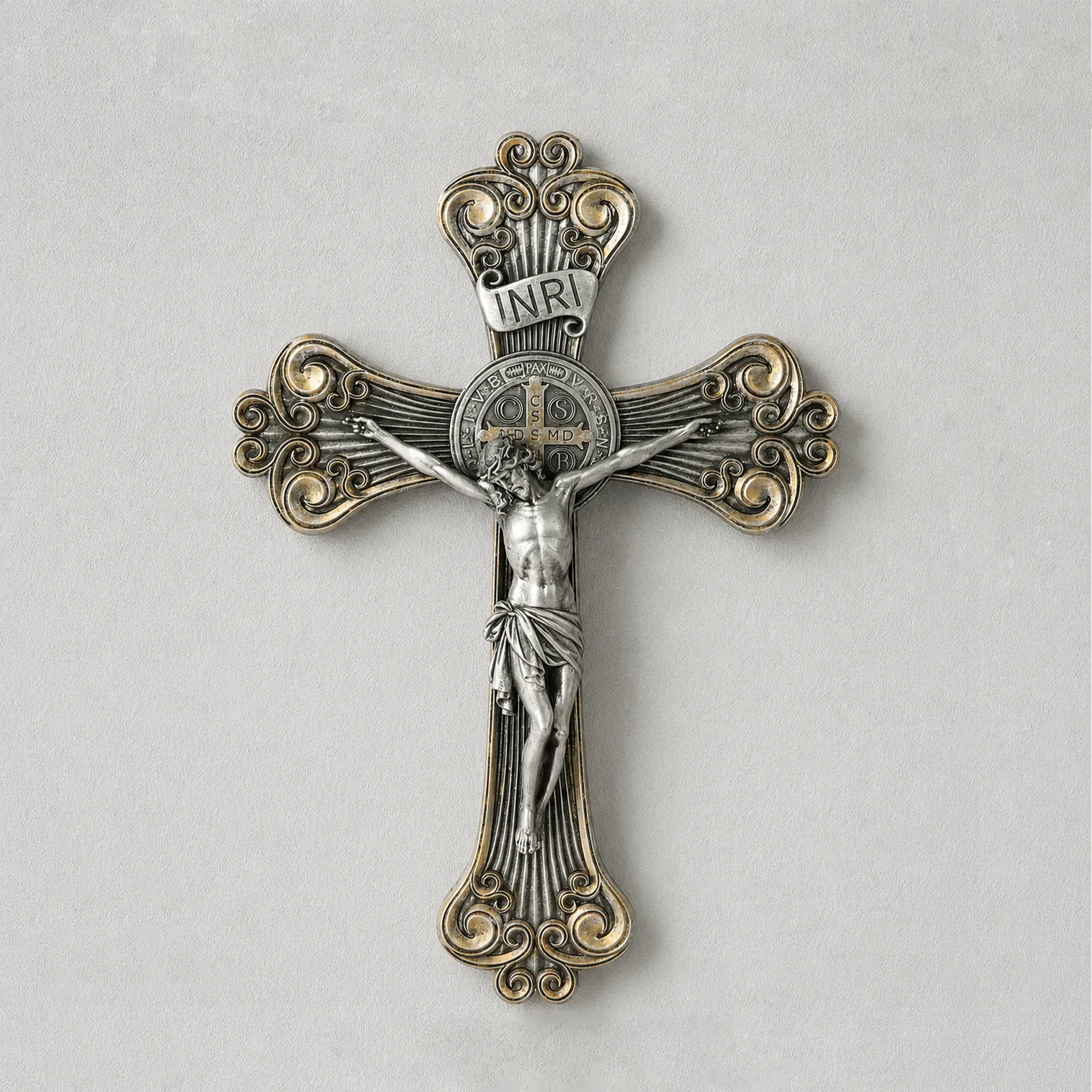 BC Catholic St Benedict Wall Crucifix-Inspirational decor