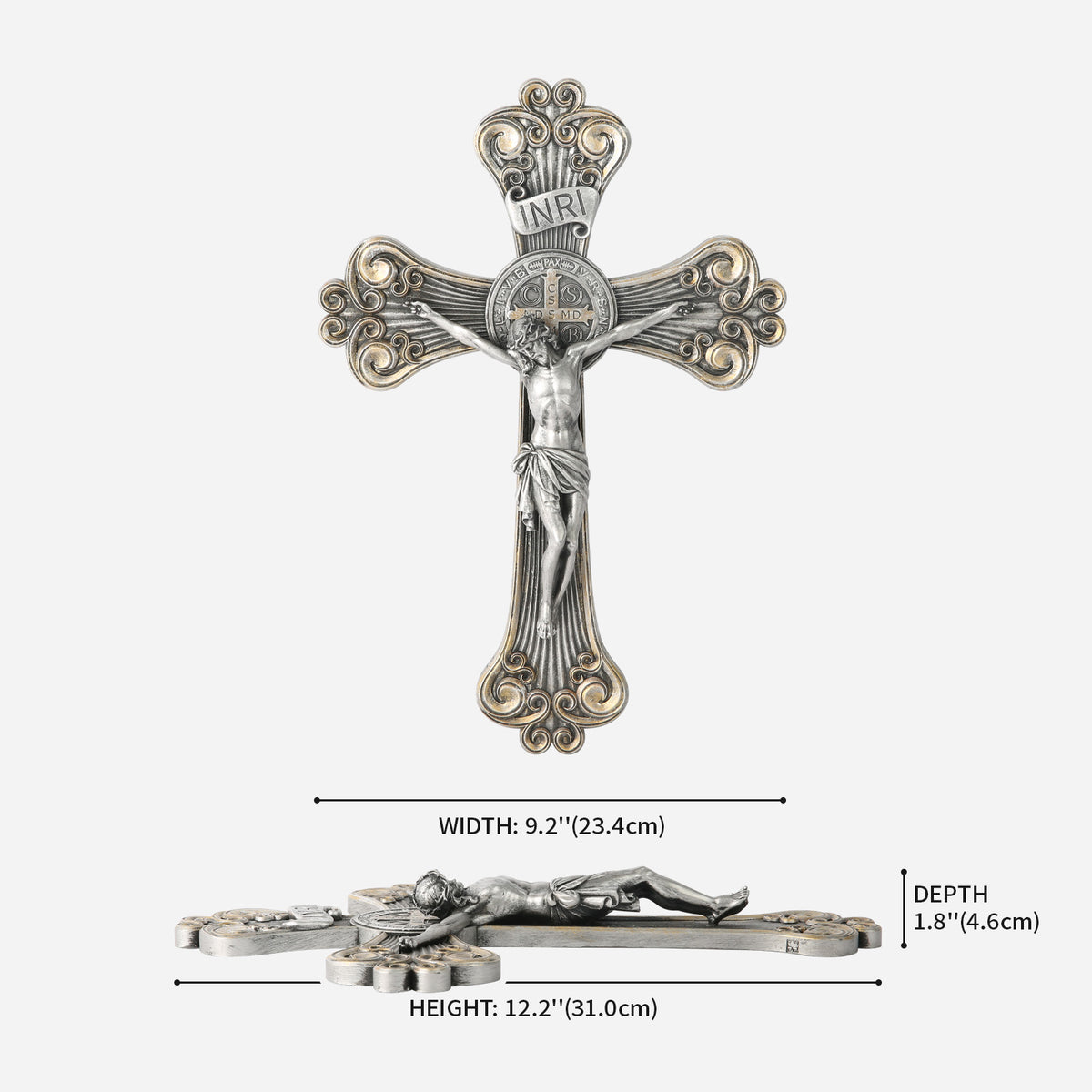 BC Catholic St Benedict Wall Crucifix-Inspirational decor