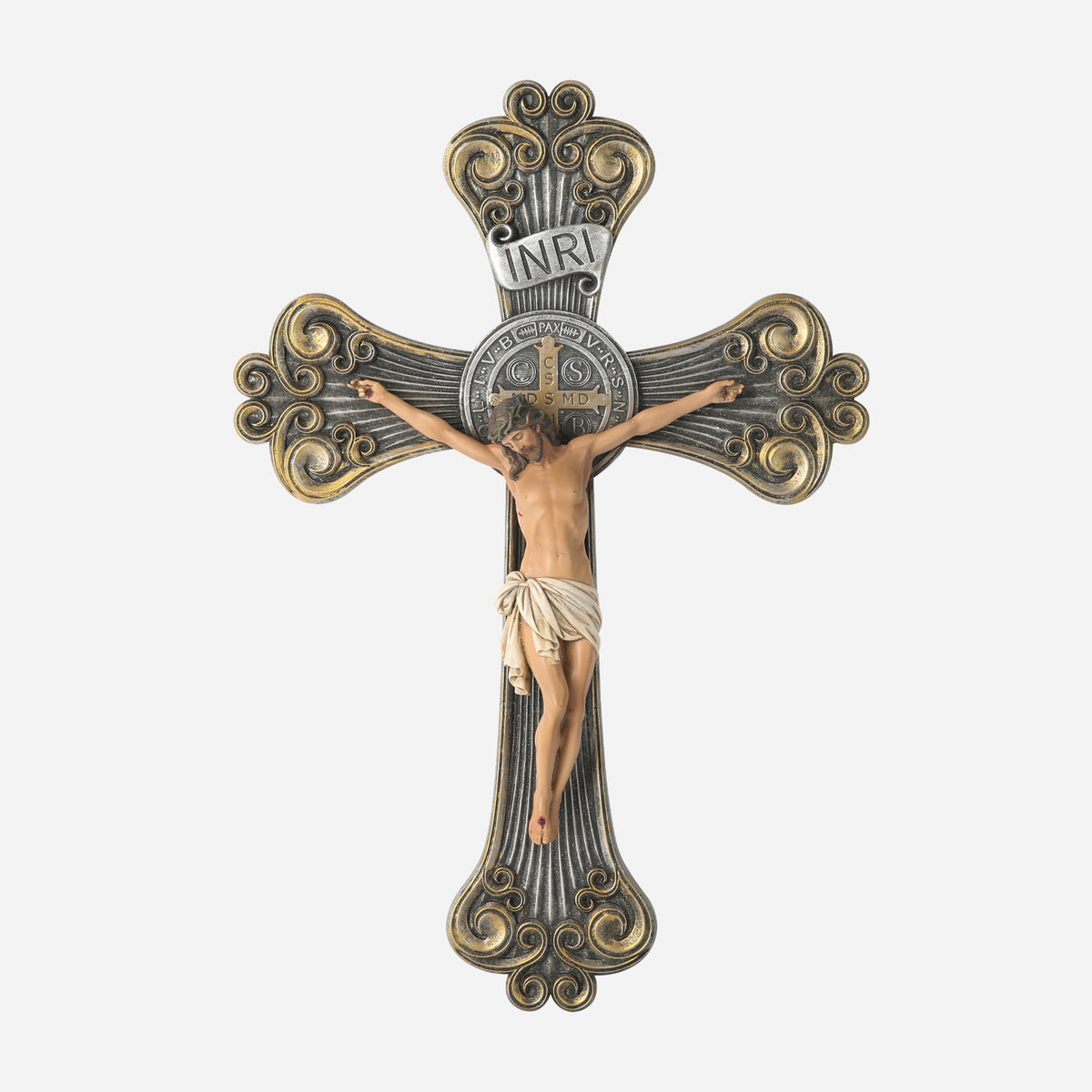 BC Catholic St Benedict Wall Crucifix-Inspirational decor