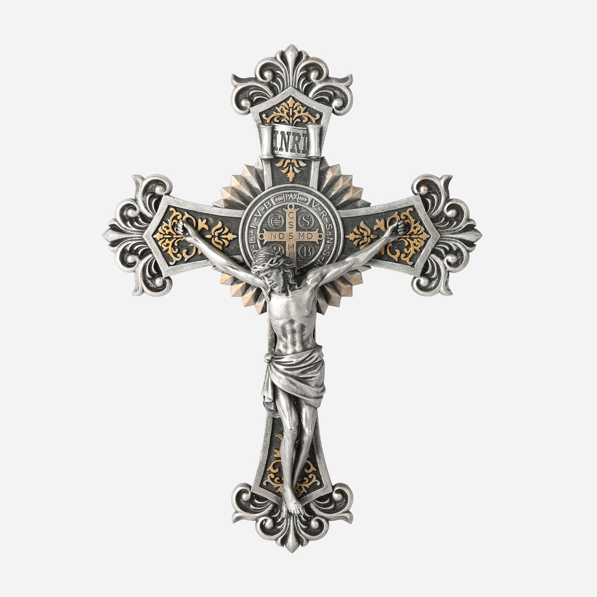 BC Catholic St Benedict Wall Crucifix-Renaissance